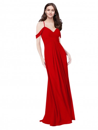 Soft Chiffon A-Line Sleeveless Dark Red Bridesmaid Dress Glasgow