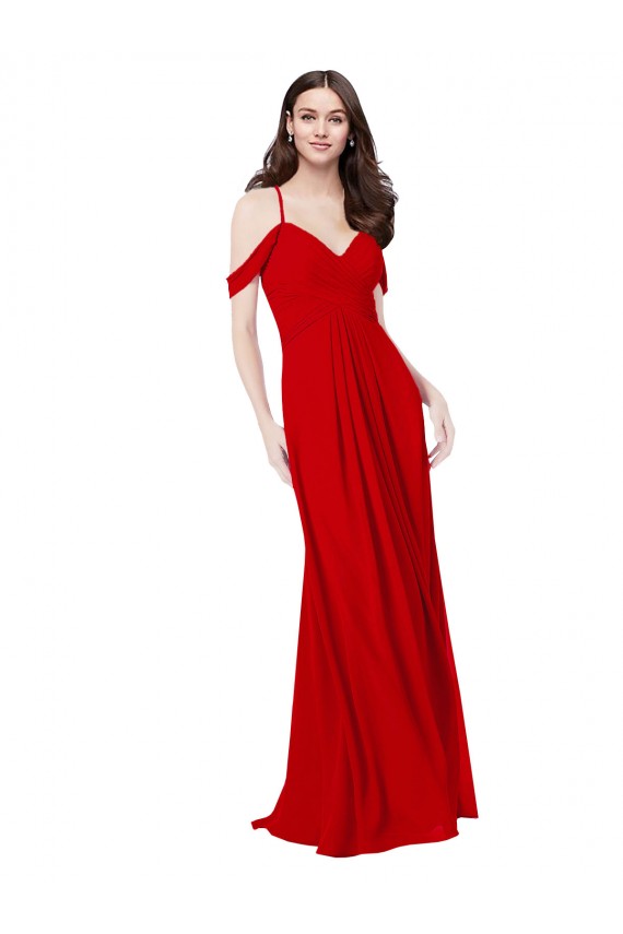 Soft Chiffon A-Line Sleeveless Dark Red Bridesmaid Dress Glasgow