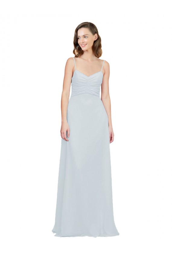 Soft Chiffon A-Line Long Sleeveless Frost Bridesmaid Dress Glasgow