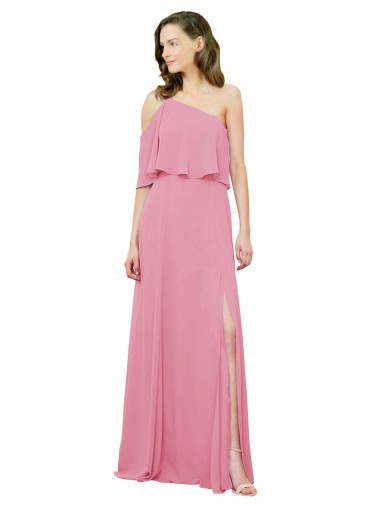 Soft Chiffon A-Line Long Sleeveless Bridal Party Dress Glasgow