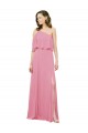 Soft Chiffon A-Line Long Sleeveless Bridal Party Dress Glasgow