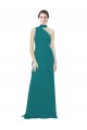 Soft Chiffon A-Line Long Sleeveless Hunter Bridesmaid Dress Glasgow