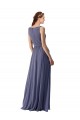 Soft Chiffon A-Line Long Sleeveless Silver Stone Bridesmaid Dress Glasgow