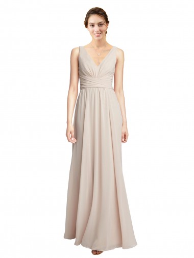 Soft Chiffon Long Sleeveless Formal Dress / Bridesmaid Dress Glasgow