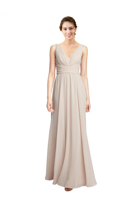 Soft Chiffon Long Sleeveless Formal Dress / Bridesmaid Dress Glasgow