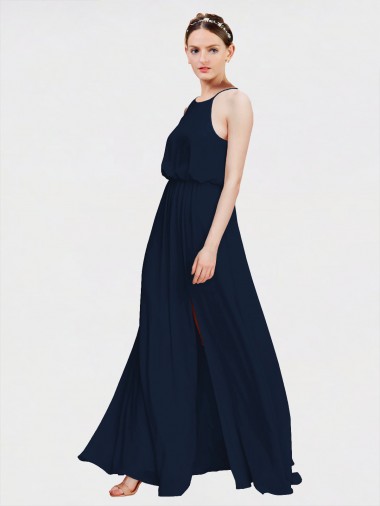 Chiffon A-Line Long Floor Length Sleeveless Formal Dress / Bridesmaid Dress Glasgow