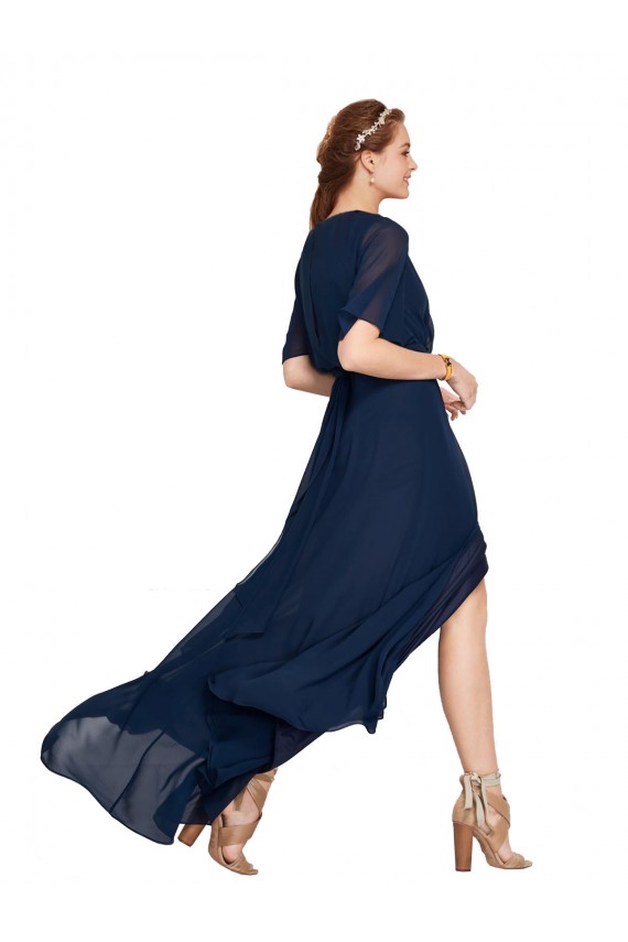 Soft Chiffon A-Line Long Flutter Sleeves Bridesmaid Dress / Formal Dress Glasgow