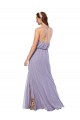 Chiffon A-Line Long Sleeveless Criss Cross Open Back Front Side Slit Bridesmaid Dresses Glasgow
