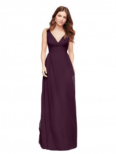 Chiffon A-Line Long Sleeveless Grape Bridesmaid Dress / Evening Gowns Glasgow