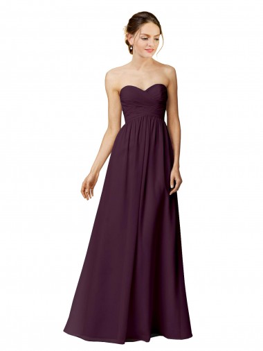 Chiffon A-Line Long Sleeveless Grape Bridesmaid Dress / Evening Dress Glasgow