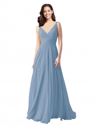 Chiffon A-Line Long Sleeveless Wedding Party Dress Glasgow