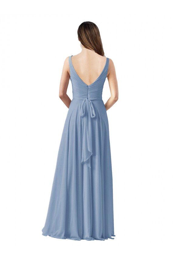 Chiffon A-Line Long Sleeveless Wedding Party Dress Glasgow