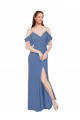Soft Chiffon A-Line Long Sleeveless Windsor Blue Bridesmaid Dress Glasgow