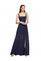 Chiffon A-Line Long Sleeveless Front Slit Bridesmaid Dress / Evening Dress Glasgow