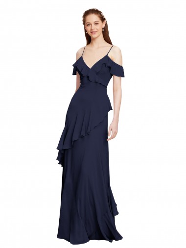 Chiffon A-Line Sleeveless Dark Navy Formal Dresses / Bridesmaid Dresses Glasgow