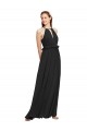Soft Chiffon Sheath Long Sleeveless Keyhole Back Black Bridesmaid Dresses Glasgow