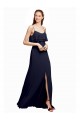 Chiffon A-Line Long Floor Length Sleeveless Spaghetti Straps V-Back Bridesmaid Dresses Glasgow