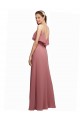 Chiffon A-Line Long Floor Length Sleeveless Spaghetti Straps V-Back Bridesmaid Dresses Glasgow