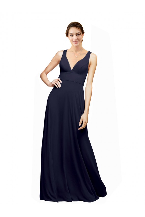 Chiffon A-Line Long Sleeveless Open Back Wedding Guest Dress Glasgow