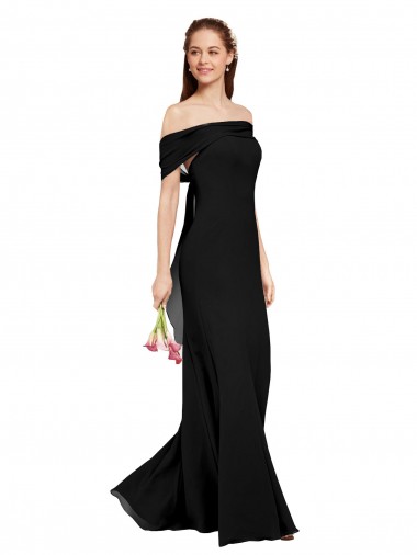 Soft Chiffon Mermaid Long Sleeveless Black Prom Dresses Glasgow
