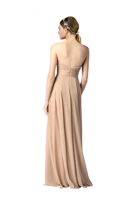 Soft Chiffon A-Line Long Sleeveless Open Back Dark Navy Bridesmaid Dresses Glasgow