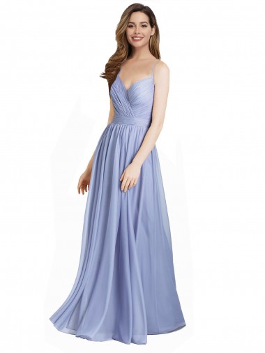 Chiffon & Lace A-Line Long Sleeveless Open Back Bridesmaid Dress / Evening Dress Glasgow