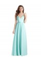 Soft Chiffon & Satin A-Line Long Sleeveless V-Back Bridesmaid Dress Glasgow
