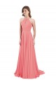 Chiffon A-Line Long Sleeveless Criss Cross Back Bridesmaid Dress / Evening Dress Glasgow