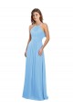 Chiffon A-Line Long Sleeveless Halter Neck Open Back Bridesmaid Dresses Glasgow