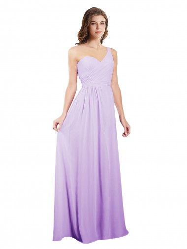 Chiffon A-Line Long Sleeveless Lilac Bridesmaid Dress / Evening Dress Glasgow