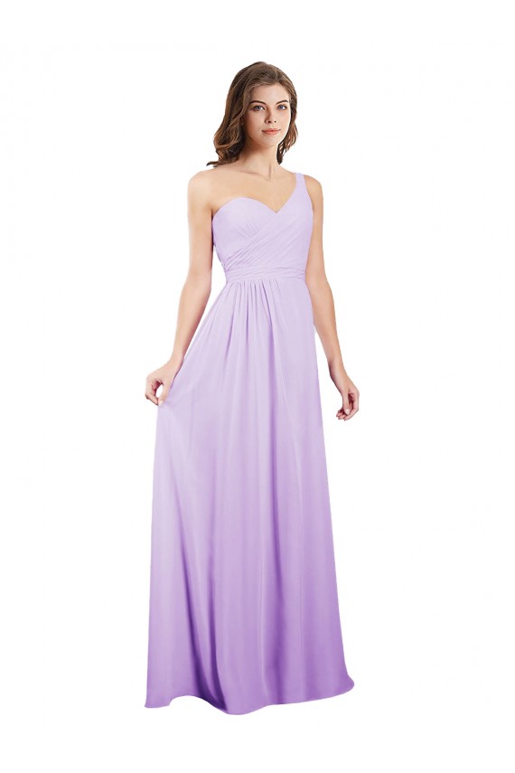 Chiffon A-Line Long Sleeveless Lilac Bridesmaid Dress / Evening Dress Glasgow