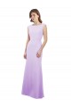 Soft Chiffon Column Long Cap Sleeves Open Back Bridesmaid Dress Glasgow