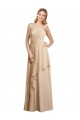 Soft Chiffon A-Line Long Sleeveless Spaghetti Straps Criss Cross Open Back Bridesmaid Dresses Glasgow