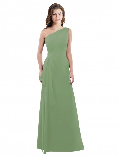 Soft Chiffon Long Sleeveless Side Slit Bridesmaid Dresses Glasgow