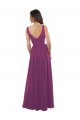 Soft Chiffon A-Line Long Sleeveless Wild Berry V-Back Bridesmaid Dress Glasgow