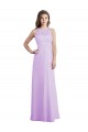 Soft Chiffon A-Line Long Sleeveless Keyhole Back Lilac Bridesmaid Dresses Glasgow