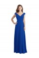 Chiffon A-Line Long Sleeveless Royal Blue Bridesmaid Gowns / Evening Gowns Glasgow