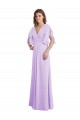 Soft Chiffon A-Line Long Split Sleeves V-Back Bridesmaid Dress Glasgow