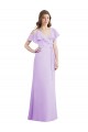 Soft Chiffon A-Line Cold Shoulder Lilac Bridesmaid Dresses Glasgow