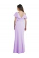 Soft Chiffon A-Line Cold Shoulder Lilac Bridesmaid Dresses Glasgow