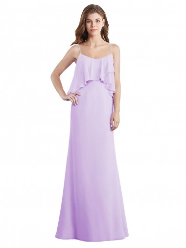 Chiffon Long Sleeveless Low Back Bridesmaid Dress / Evening Dress Glasgow