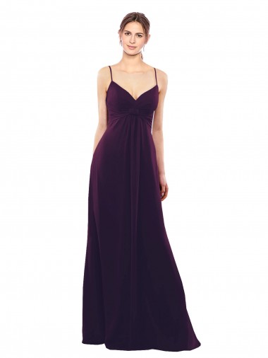 Soft Chiffon A-Line Long Sleeveless Criss Cross Open Back Formal Dress / Bridesmaid Dress Glasgow