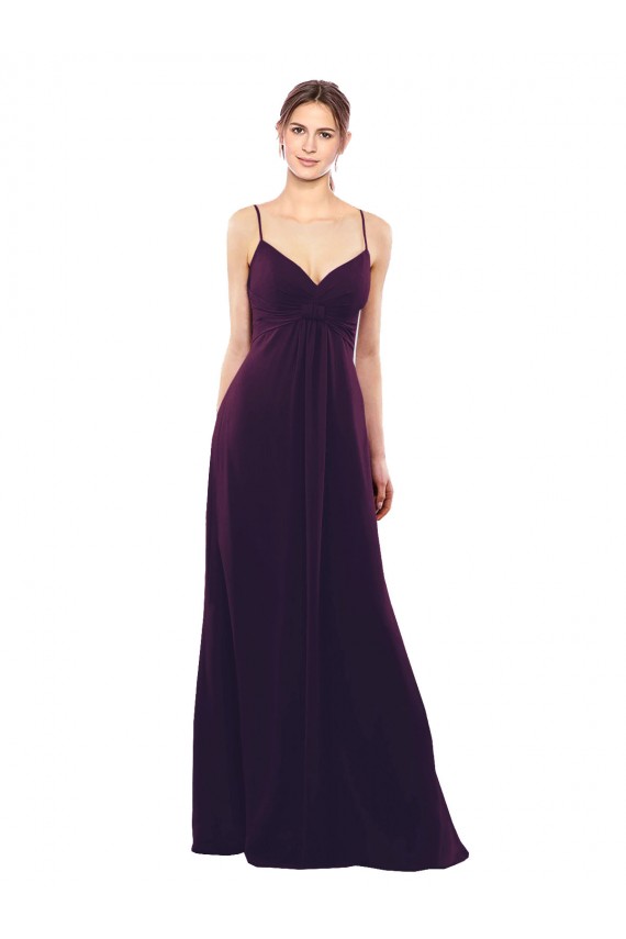 Soft Chiffon A-Line Long Sleeveless Criss Cross Open Back Formal Dress / Bridesmaid Dress Glasgow