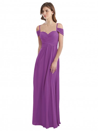 Soft Chiffon A-Line Cold Shoulder Dahlia Bridesmaid Dress Glasgow