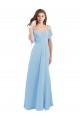 Soft Chiffon A-Line Long Cold Shoulder Low Back Bridesmaid Dress Glasgow