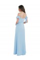 Soft Chiffon A-Line Long Cold Shoulder Low Back Bridesmaid Dress Glasgow