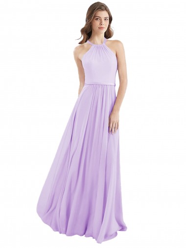 Chiffon A-Line Long Lilac Bridesmaid Dress / Evening Dress Glasgow
