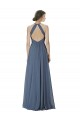 Soft Chiffon A-Line Long Sleeveless Silver Stone Open Back Formal Dress / Bridesmaid Dress Glasgow