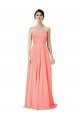 Soft Chiffon A-Line Long Sleeveless Peach Bridesmaid Dress Glasgow