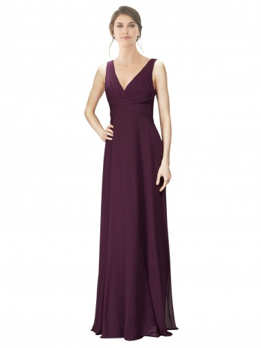 Soft Chiffon & Lace A-Line Long Sleeveless Bridesmaid Gown Glasgow